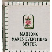 Load image into Gallery viewer, Mahjong Makes Everything Better — individual embroidered linen cocktail napkin