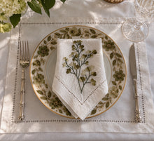 Load image into Gallery viewer, Olive Green Floral Linen Napkin | GiGi Grimstad