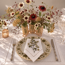 Load image into Gallery viewer, Olive Green Floral Linen Napkin | GiGi Grimstad