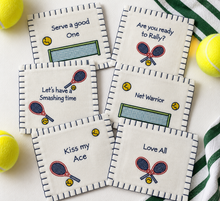 Load image into Gallery viewer, Let’s Have a Smashing Time Tennis Cocktail Napkins (Set of 6) | Cocktail Hour with GiGi
