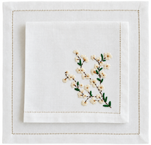 Load image into Gallery viewer, Beige Blossom Embroidered Linen Napkins | GiGi Grimstad
