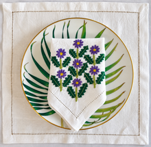 Load image into Gallery viewer, Purple Floral Linen Napkin | GiGi Grimstad
