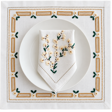 Load image into Gallery viewer, Beige Blossom Embroidered Linen Placemat | GiGi Grimstad
