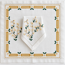 Load image into Gallery viewer, Beige Blossom Linen Napkin &amp; Placemat Set | GiGi Grimstad
