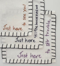 Load image into Gallery viewer, Just Here Cocktail Napkins (Set of 6)
