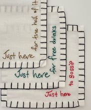 Load image into Gallery viewer, Just Here Cocktail Napkins (Set of 6)
